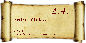 Levius Aletta névjegykártya